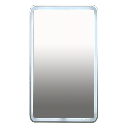 3 Неон - Зеркало LED  500х800 сенсор на корпусе (с круглыми углами) П-Нео050080-3ПРСНККУ