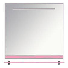 Джулия - 75 Зеркало  с полочкой 12 мм розовое Л-Джу03075-1210