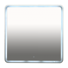 3 Неон - Зеркало LED  800х800 сенсор на зеркале  (с круглыми углами) П-Нео080080-3ПРСНЗКУ