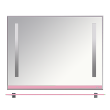 Джулия -105 Зеркало с полочкой 12 мм розовое Л-Джу03105-1210