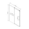 Душевая дверь Como Soft VDS-1CS140CLB, 1400, черный, стекло прозрачное