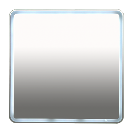 3 Неон - Зеркало LED  800х800 сенсор на корпусе (с круглыми углами) П-Нео080080-3ПРСНККУ