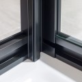 Душевой уголок с поворотной дверью Stile VSS-2ST9090CLB-R, 900*900, черный, стекло прозрачное, правый