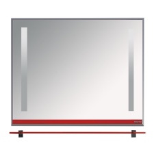 Джулия -105 Зеркало с  полочкой 12 мм красное Л-Джу03105-0410